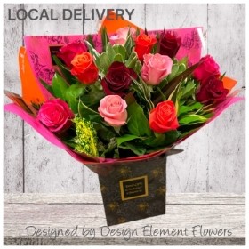 Luxury Pink,Red,Cerise,Orange Rose Hand tied